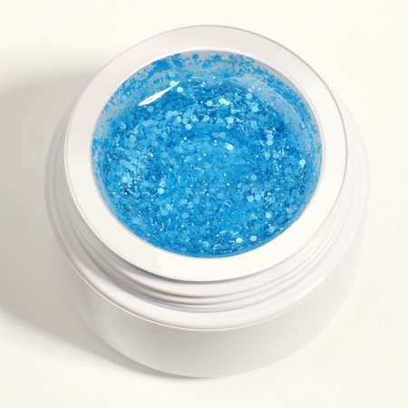 Enlargia gel, with sparkles, 3 phase, 15 g, led/uv, the color is transparent, blue-4