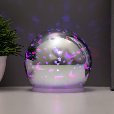 Spinker "SLEAR SHEEL STAR" LED RGB from batteries (disco) 2haa chrome 10x10x10cm Risalux 95614-3