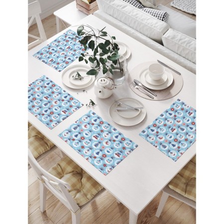Set of napkins for setting the table "New Year's balls", rectangular, size 32x46 cm, 4 pcs