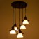 Economic light lamp 36081/5 5x40W E27, black 32x32x90 cm