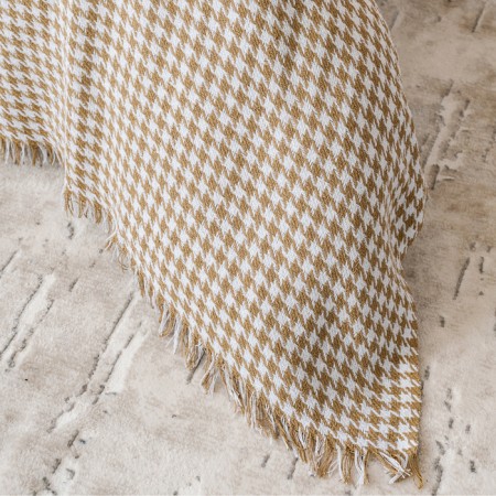 Roman plaid 140x200cm, mustard, 80% HL, 20% PE, 320 g/m-1