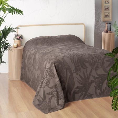 Bedspread, size 200x220 cm, brown color