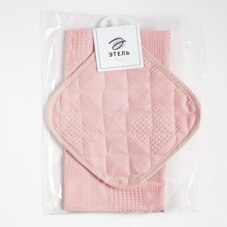 Kitchen kit "Natural Series" towel, take -out, pink color, 100% cotton-7