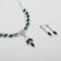 Set 2 objects: earrings, Kille "Listopad" rhombus, emerald white color in silver, 45 cm