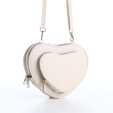 Bag Women's Cross-Bodi with a zipper, white color-3