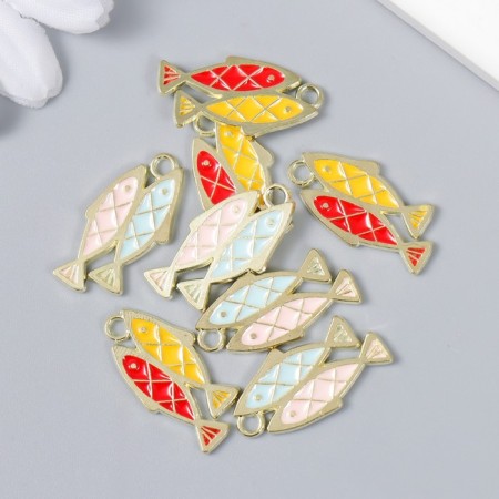 Decor for creativity Metal, enamel "Two fish" mix 2.2x1.2 cm