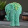 Figure "Elephant from flowers" turquoise with gilding 18x12x10cm