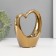 Ceramics candlestick for 1 candle "Heart" d = 4 cm gold 14.5x6x17 cm