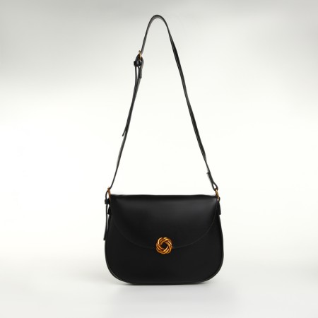 Women's bag on the Textura valve, average size, black color