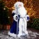 Santa Claus "in a blue-silver coat, with a patterned staff" moves, 25x50 cm