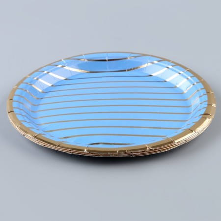 Paper plate "Golden stripes", in a set of 6 pcs.-1