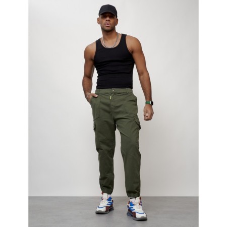 Cargo jeans men, size 54, khaki color-1