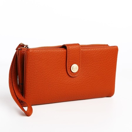 Women's wallet on the button, redhead color