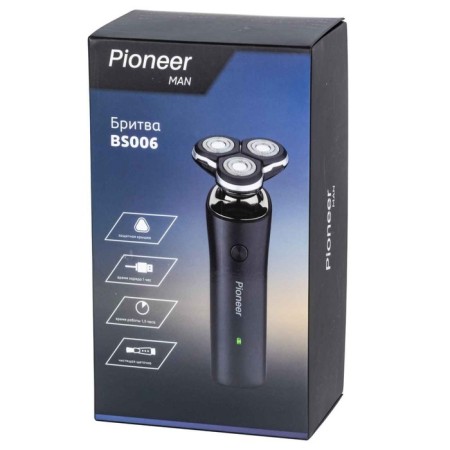 Electric blower Pioneer BS006, 3 heads, USB, battery, black-4
