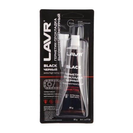 Black Lavr RTV sealant, black, high-temperature, silicone, 85 g, LN1738-6