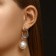 Earrings with pearls "bead" large, silver color