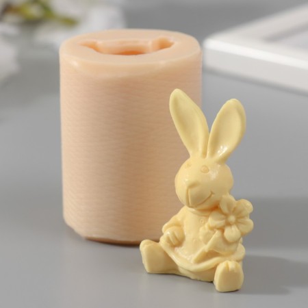 Silicone Mold "Hare with Flower" 3.5x3x5.5 cm mix-3