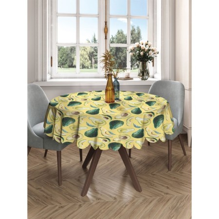 Green avocado tablecloth, round, Saten, d = 150 cm-2