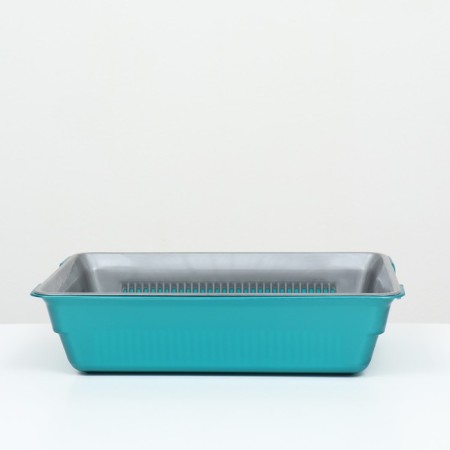 Deep toilet with a mesh of 36 x 25 x 9 cm, gray/turquoise-1