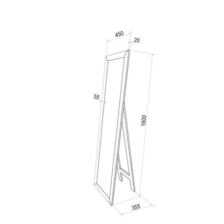Mirror "White" 45x160 cm, floor, frame width 55mm-7