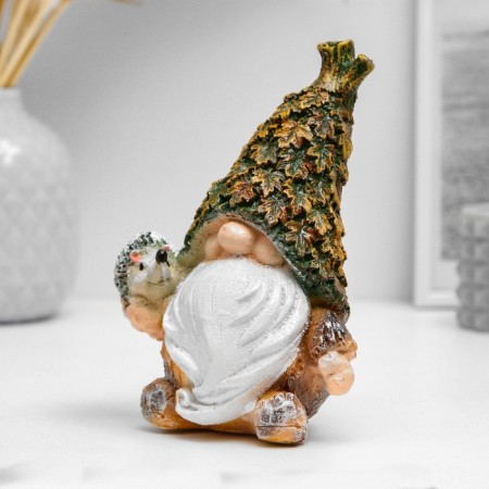 Garden figure "Lesovichok with a hedgehog" 16x11.5cm-4