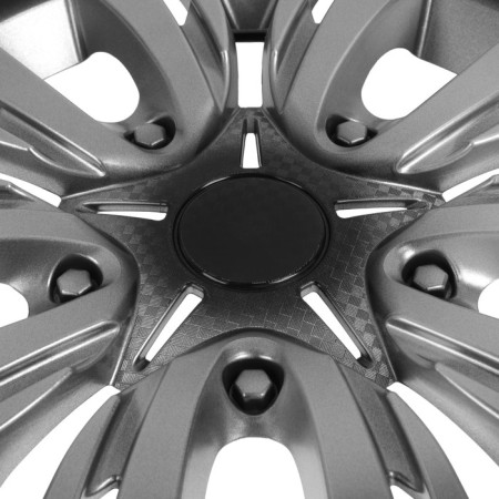 Wheel caps R13 "Lyon", silver-black carbon-1