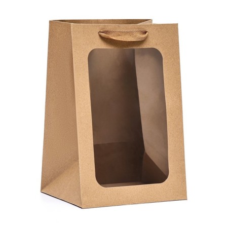 Gift package, with a window, 30 x 20 x 16 cm, craft, 1pc.-1