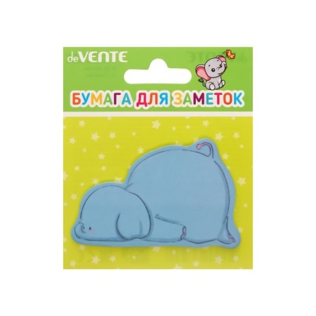 Block with a sticky edge of 46 x 71 mm, curly, Devente. Bunny, Elephant, Bear, 20 sheets, 80 g/m, mix-4