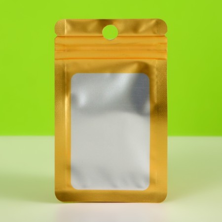 SIP-LOK package with a window, with Euroslot, gold, 5.5 x 9.5 cm-2