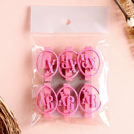 The conjunctions "XV" are pink, set of 6 pcs.-4