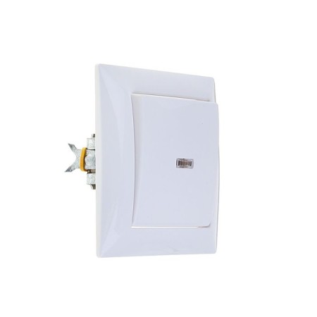 Coonsevo switch Selena 8102, 10 A, 1 key, hidden, with an indicator, white