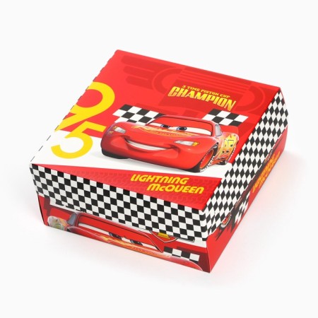 Gift Folding Box with 3D "Champion", cars, 15x15x7 cm-4