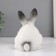 The piggy bank "Rabbit No. 1 is white with black tips" height 14 cm, width 10 cm, length 18 cm.