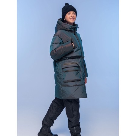 Coat for girls, height 140 cm, black color-7