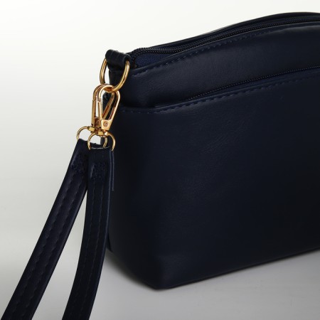 Bag Women's Cross-Bodi with a zipper, blue color-2