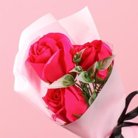 Bouquet of soap roses, fuchsia color-3
