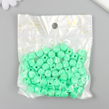 Beads for creativity plastic "Cube with flattened edges" Green set 30 g d = 0.8 cm-2