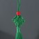 Suspension textiles, plastic "Knot of happiness and infinity" Green 8.5 cm
