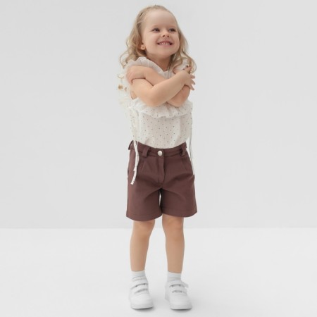 Шорты для девочки MINAKU: Casual collection KIDS цвет шоколадный, рост 116-5