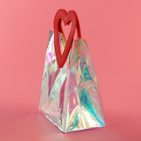 Gift package from PVC, red, irredist, 20 x 18 x 10 cm-3
