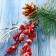Decor "Winter charm" needle a branch in silver berry berry, 30 cm