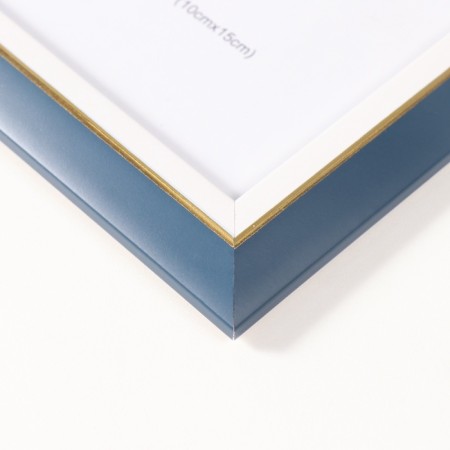 Photo frame plastic 10x15 cm "blue-white" with a gold stripe 1.5x13.2x18 cm-2