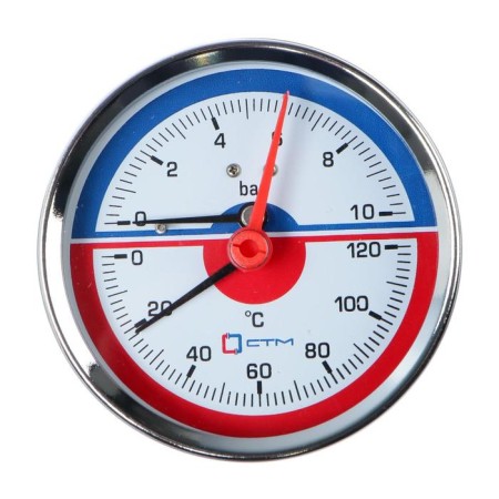 Thermomanometer "CTM", axial, DK 80 mm, 1 MPa, external thread 1/4 ", 120 ° C-1