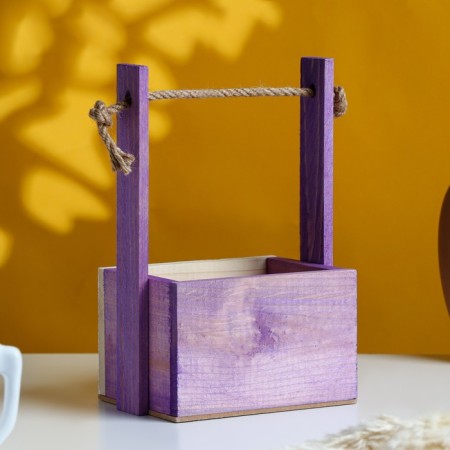 Wooden Kashpo, 15 × 12 × 8.5 (25) cm "Paul and love. Provence, bicycle", with print-2