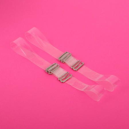 Straps silicone, fittings metal, 1.5 cm, 37 cm, steam, color transparent-2