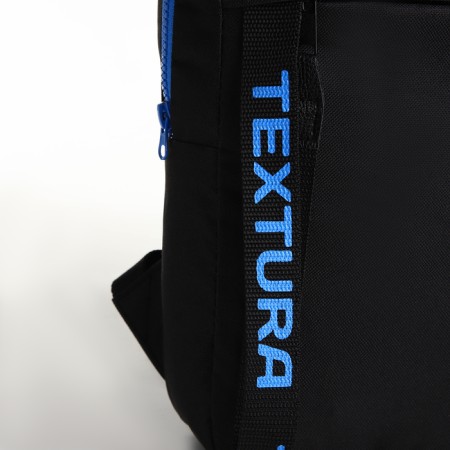 Textura zipper on the zipper, external pocket, black/blue color-3