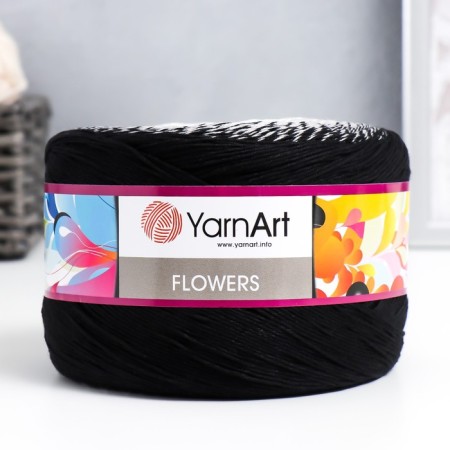 Yarn "Flowers" 55% cotton, 45% polyacryl 1000m/250g (259 multi -colored)
