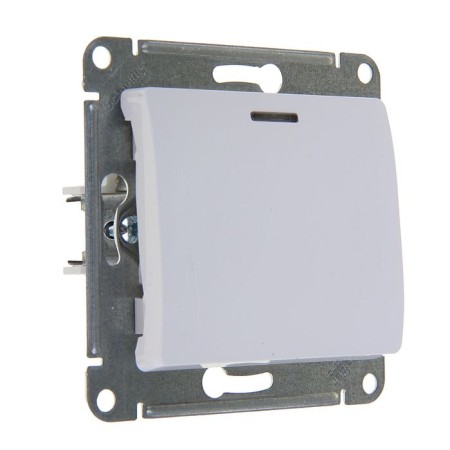 See Glossa switch, 10 A, 1 key, IP20, hidden, with backlight, white, GSL000113