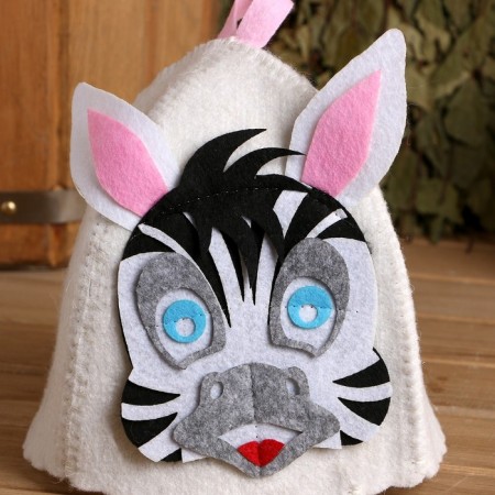 Bath cap with children's applique "Zebrochka" felt-1