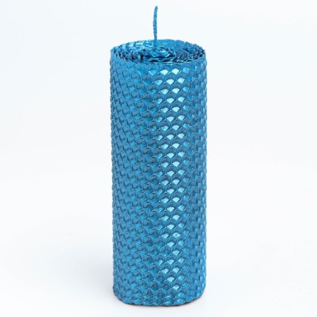 Voschshina candle, 4.5x4.5x12.5 cm, blue metallic-1